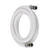 8ft Fridge Ice Maker Water Connector Line, Polyester Reinforced PVC, 1/4" Comp By 1/4" Comp Connection, White