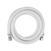 12ft Fridge Ice Maker Water Connector Line, Polyester Reinforced PVC, 1/4" Comp By 1/4" Comp Connection, White