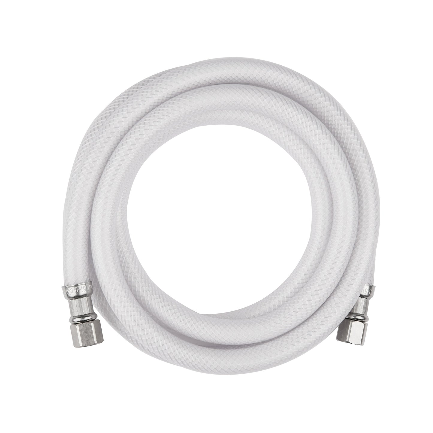 10 Pcs 8ft Fridge Ice Maker Water Connector Line, Polyester Reinforced PVC, 1/4" Comp By 1/4" Comp Connection, White