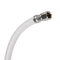 12ft Fridge Ice Maker Water Connector Line, Polyester Reinforced PVC, 1/4" Comp By 1/4" Comp Connection, White