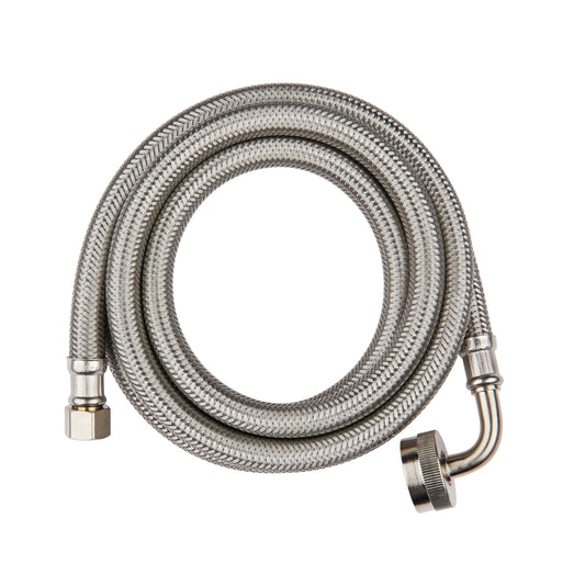 6ft Dishwasher Hose, with 90 Degree FGH Elbow Water Supply Line, Premium Braided Stainless Steel