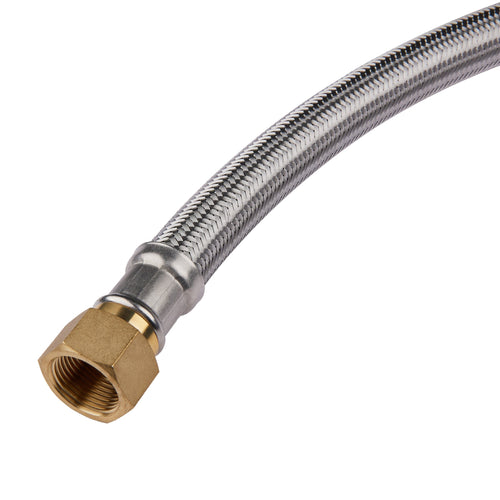 3/4" Push fit x 3/4" FIP, 12" Flexible Water Heater Connector Hose