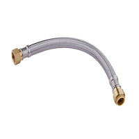 3/4" Push fit x 3/4" FIP, 12" Flexible Water Heater Connector Hose
