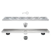 Linear Shower Drain 32" with Removable Grate,Brushed Polished 304 Stainless Steel Shower Drain,Floor Shower Drain with Hair Strainer, Adjustable Levelingft