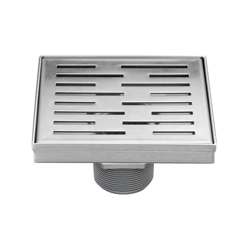 Square Shower Drain 4" with Removable Grate,Brushed Polished 304 Stainless Steel Shower Drain,Floor Shower Drain with Hair Strainer, Adjustable Levelingft Plumbingsell