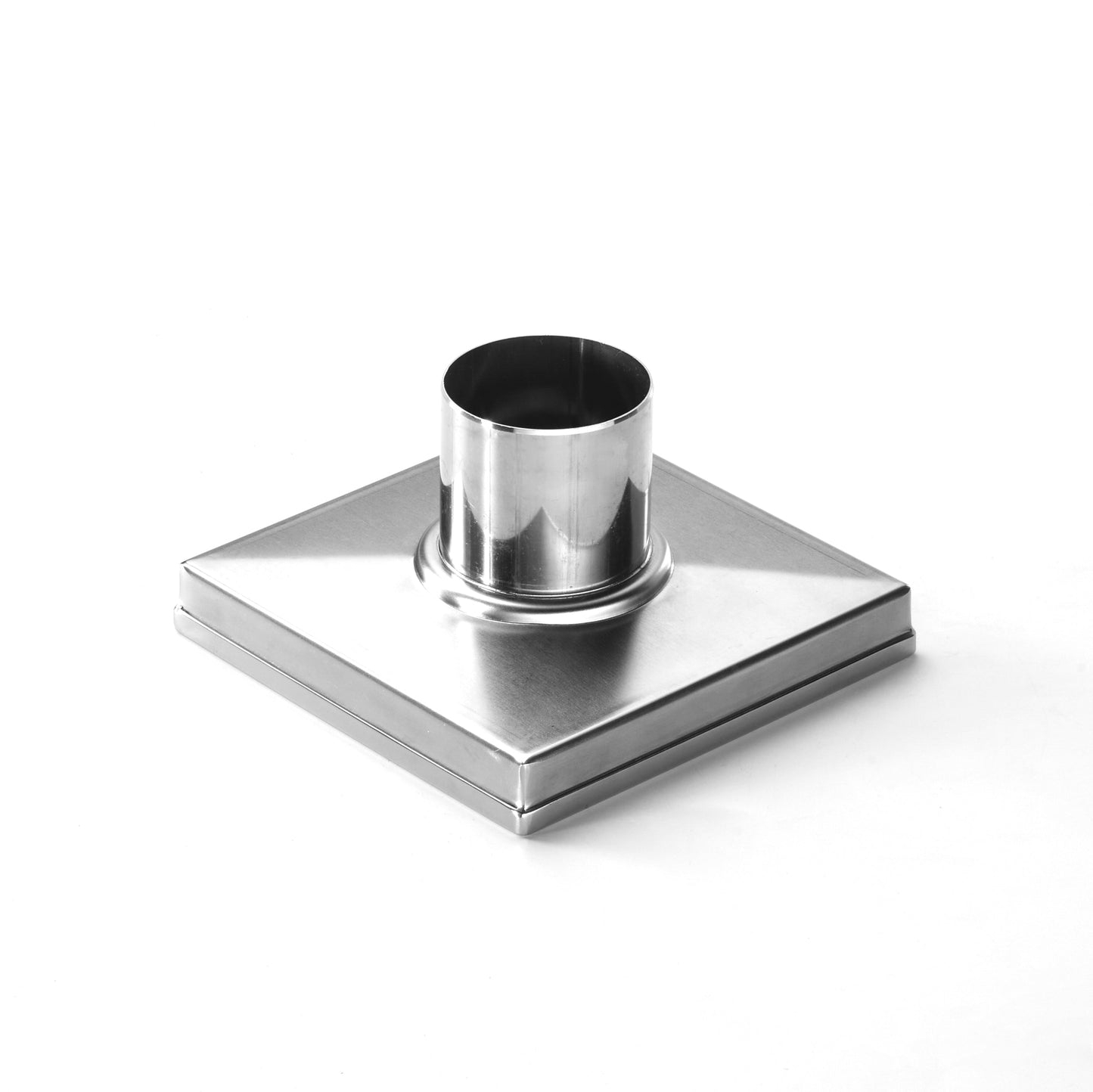 4" Square Shower Drain with Flat Cover, Stainless Steel Shower Floor Drain with 2 in 1 Flat & Tile Insert Cover, Floor Shower Drain with Hair Strainer