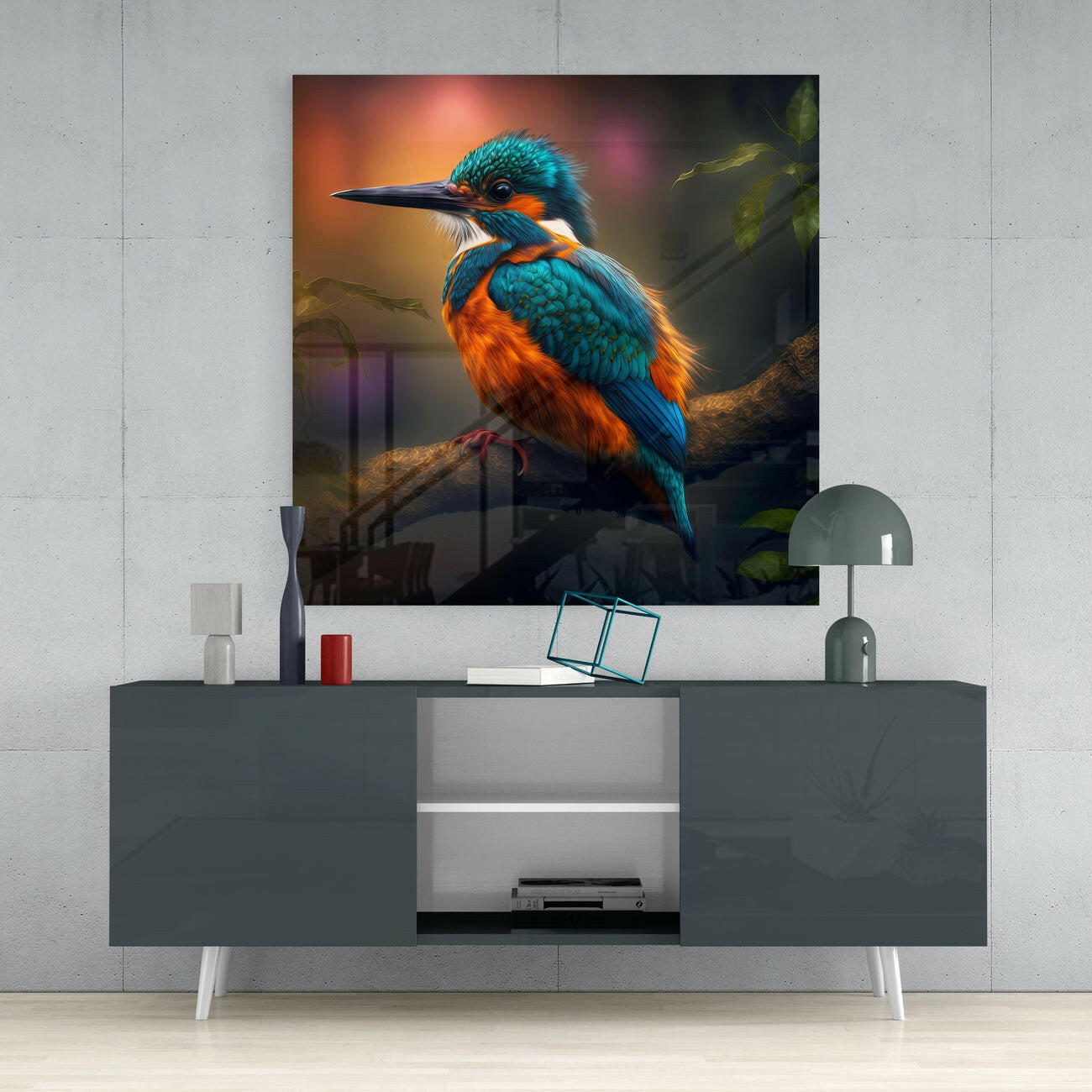 Insigneart USA Insigneart USA Kingfisher Glass Wall Art || Designer Collection