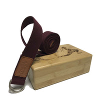 Laser Engraved Bamboo Yoga Block & Strap Combo Jupiter Gear