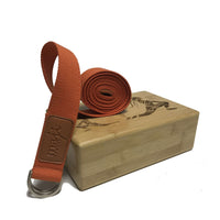 Laser Engraved Bamboo Yoga Block & Strap Combo Jupiter Gear