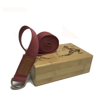 Laser Engraved Bamboo Yoga Block & Strap Combo Jupiter Gear