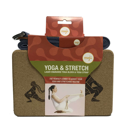 Laser Engraved Cork Yoga Block & Strap Combo Jupiter Gear