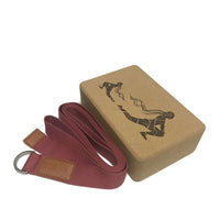 Laser Engraved Cork Yoga Block & Strap Combo Jupiter Gear