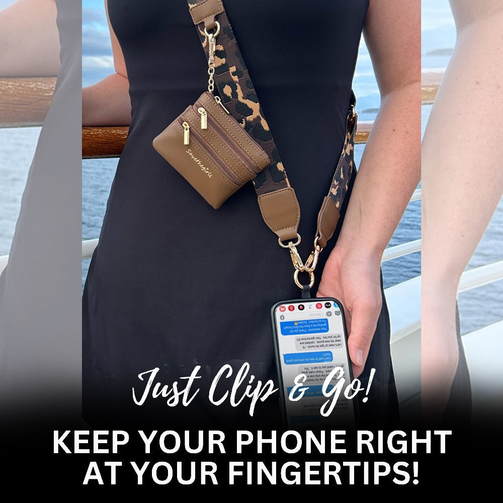 SaveTheGirls SaveTheGirls Clip & Go Strap with Pouch - Leopard Collection