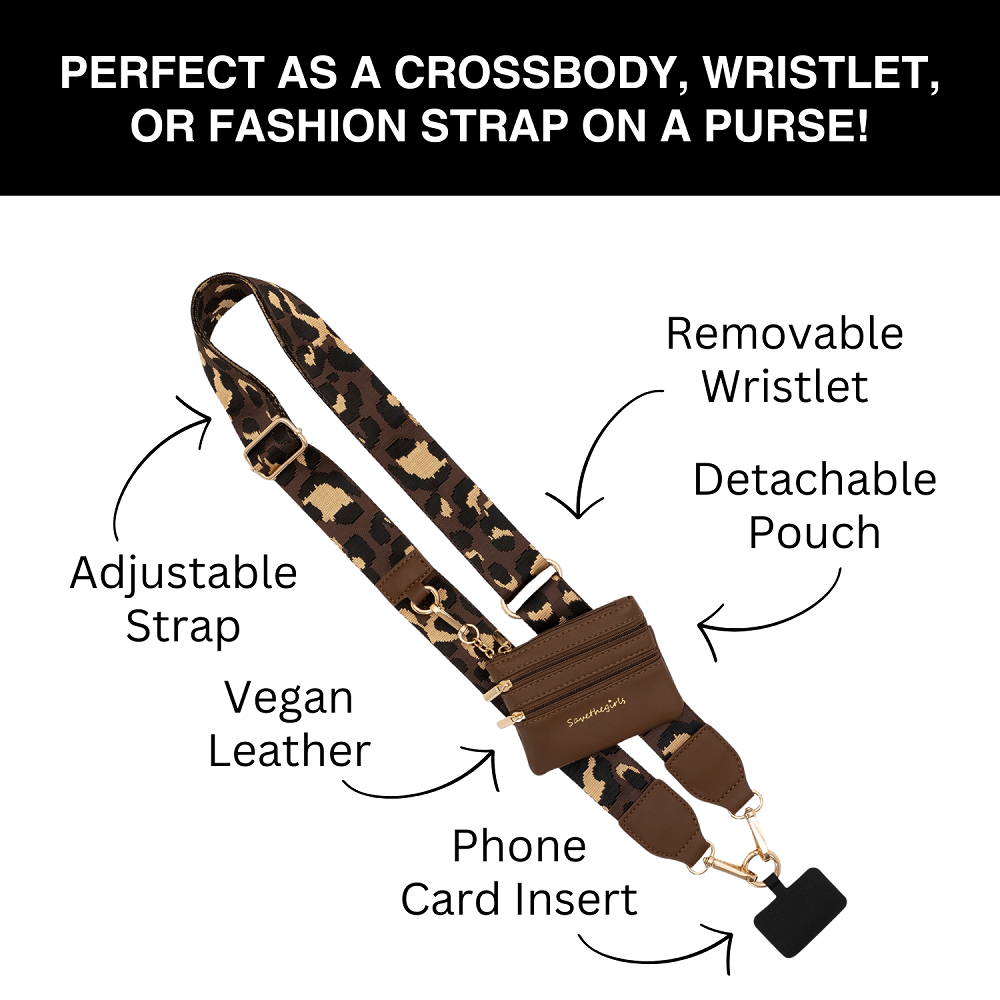 SaveTheGirls SaveTheGirls Clip & Go Strap with Pouch - Leopard Collection