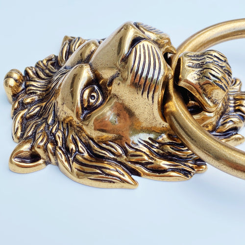Brass Lionhead Door Knocker - Holiday Gift Euro • Knobs