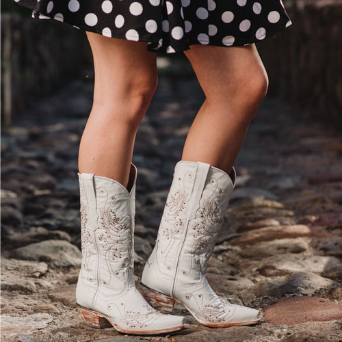 Soto Boots White Rhinestone Cowgirl Boots (Wedding Cowgirl Boots)