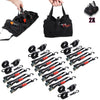 TorkStrap M500 | 14'x1'' Spring Loaded Tie Down Straps - Adapts to Load Shifts - 1500lbs Max Load - Just Pull Alternative to Ratchet Straps with Hooks - For Securing Motorcycles, Kayaks, ATVs TorkStrap