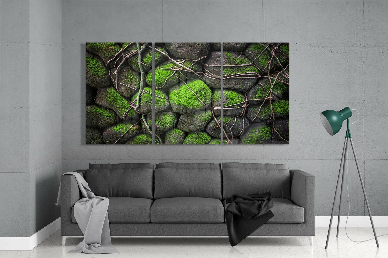Insigneart USA Insigneart USA Mossy Stones Mega Glass Wall Art