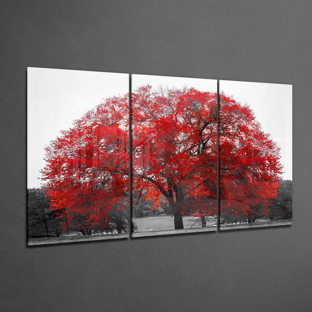 Insigneart USA Insigneart USA Red Tree Glass Wall Art
