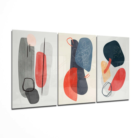 Insigneart USA Insigneart USA Abstract Shapes 3 Glass Wall Arts