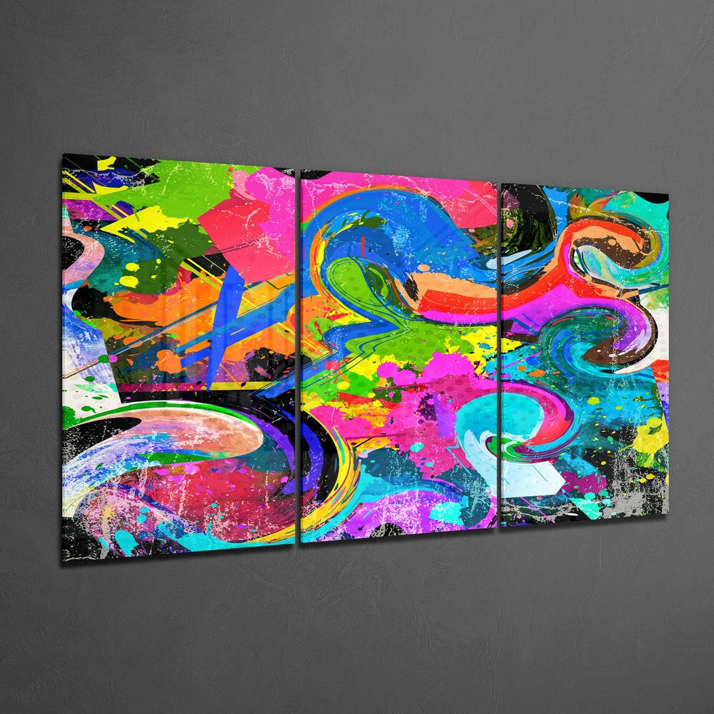 Insigneart USA Insigneart USA Dance of Colors Glass Wall Art