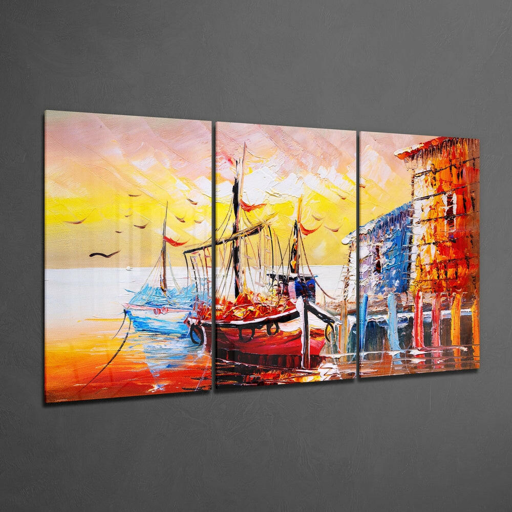 Insigneart USA Insigneart USA Boat on the Beach Glass Wall Art