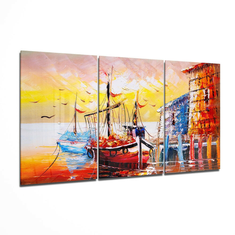 Insigneart USA Insigneart USA Boat on the Beach Glass Wall Art