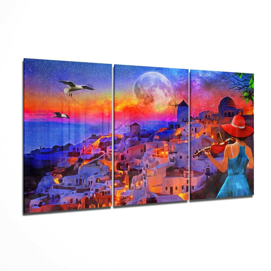 Insigneart USA Insigneart USA City and Woman Glass Wall Art