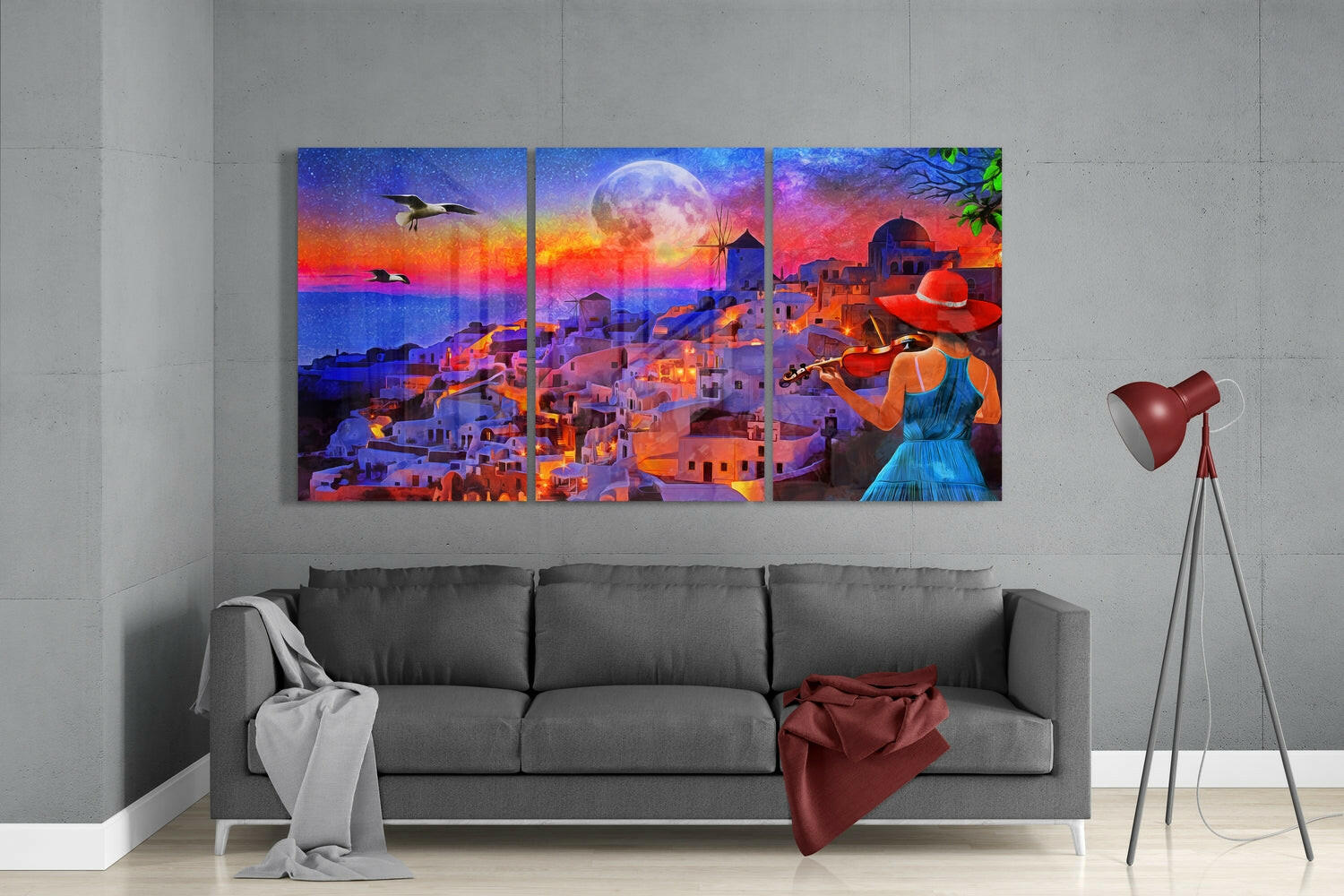 Insigneart USA Insigneart USA City and Woman Glass Wall Art