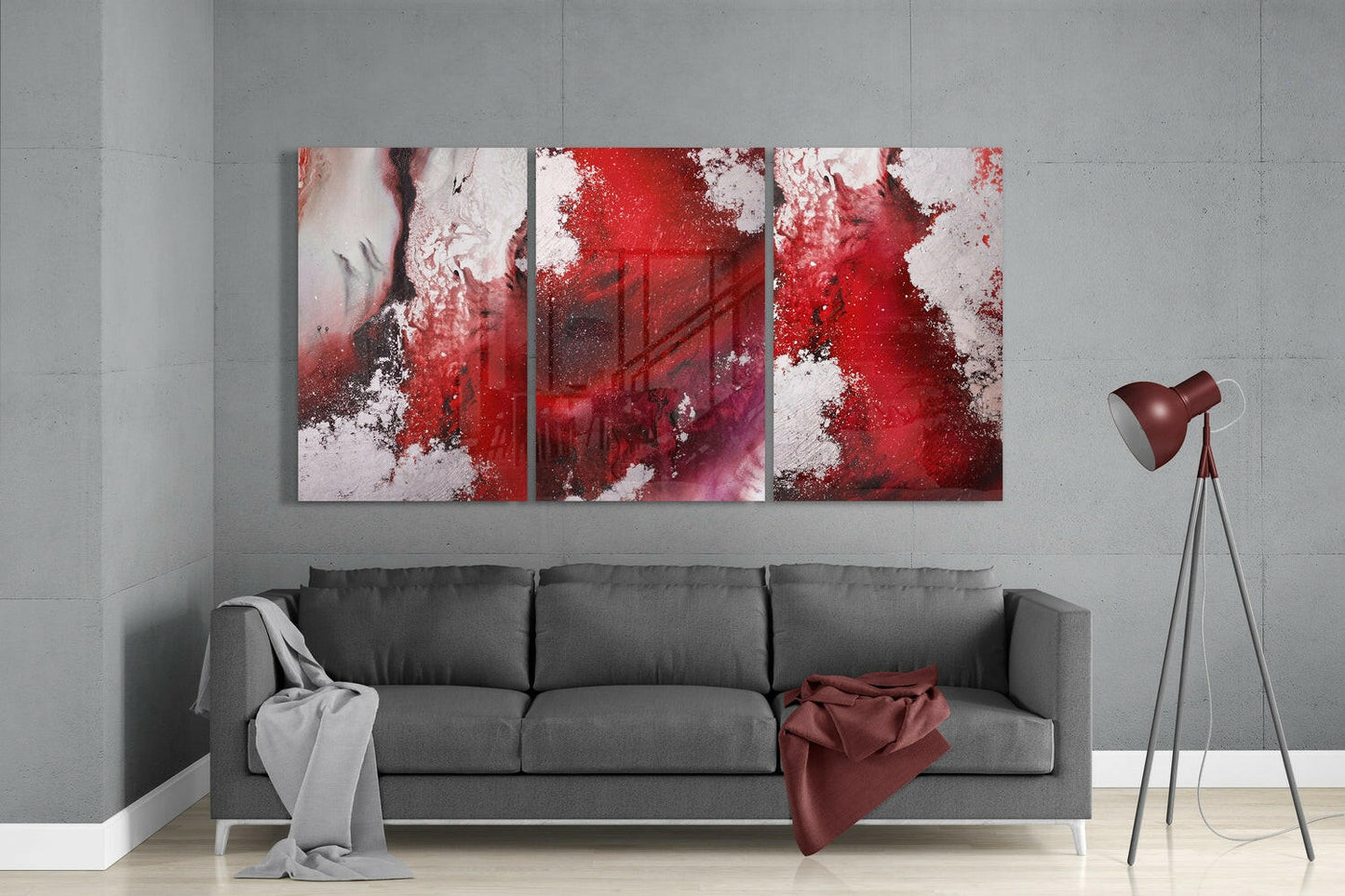 Insigneart USA Insigneart USA Abstract Red Glass Wall Art