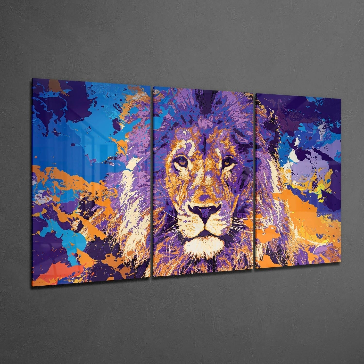 Insigneart USA Insigneart USA Lion Mega Glass Wall Art