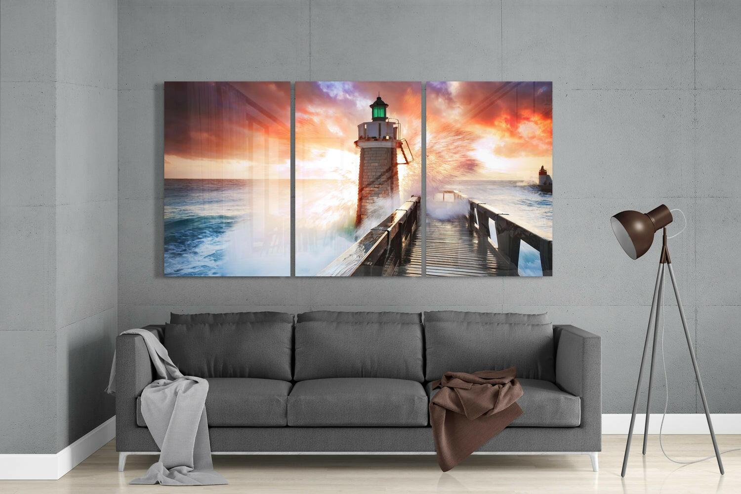 Insigneart USA Insigneart USA Lighthouse and Pier Glass Wall Art