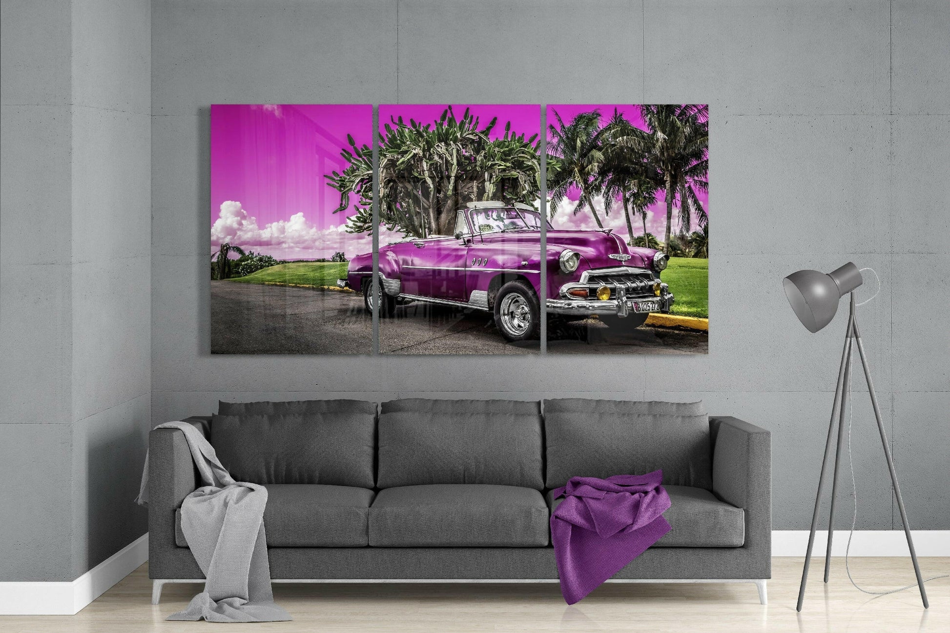 Insigneart USA Insigneart USA Purple Classic Car Glass Art