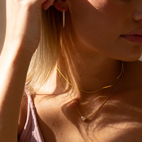 Antonia Herringbone Chain Necklace Caris Jewelry