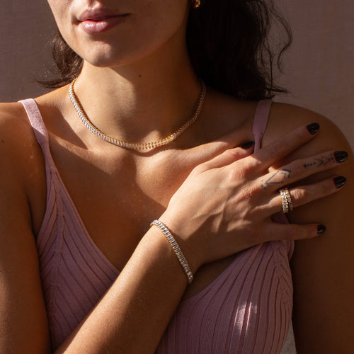 Baguette Tennis Necklace Caris Jewelry