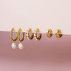 Vesta Pearl Hoop Earrings Caris Jewelry