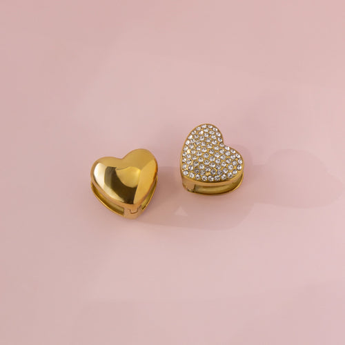 Heather Pavé Heart Earrings Caris Jewelry