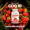 CoQ10 100mg Strawberry Chewable Tablets Shiny Leaf