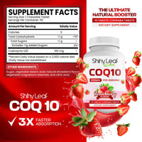 CoQ10 100mg Strawberry Chewable Tablets Shiny Leaf