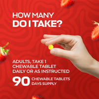 CoQ10 100mg Strawberry Chewable Tablets Shiny Leaf