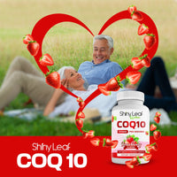 CoQ10 100mg Strawberry Chewable Tablets Shiny Leaf