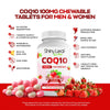 CoQ10 100mg Strawberry Chewable Tablets Shiny Leaf