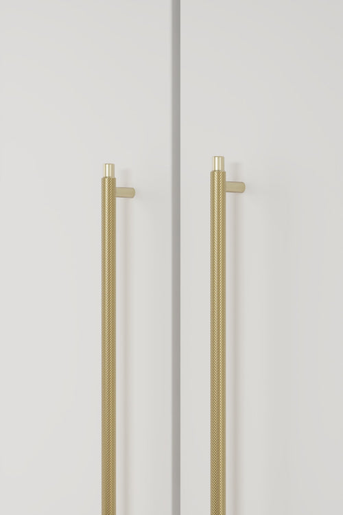 Brushed Gold "Manor" Knurled Cabinet Knobs and Drawer Pulls