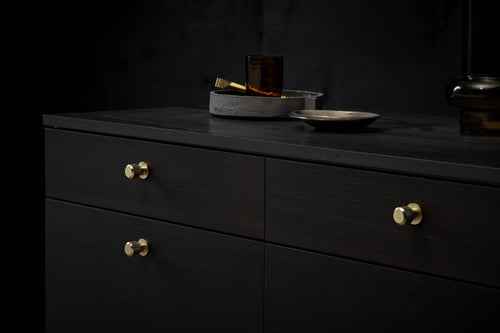 Brushed Gold "Manor" Knurled Cabinet Knobs and Drawer Pulls