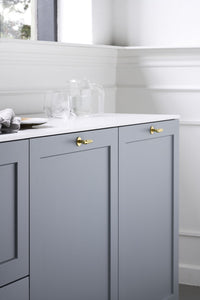 Brushed Gold "Manor" Knurled Cabinet Knobs and Drawer Pulls