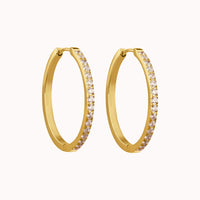 Medium Classic Diamond Hoop Earrings Caris Jewelry