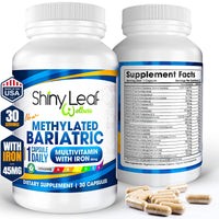 Methylated Bariatric Multivitamins with 45mg Iron 1 capsule a day Shiny Leaf