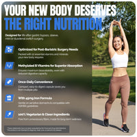 Methylated Bariatric Multivitamins with 45mg Iron 1 capsule a day Shiny Leaf