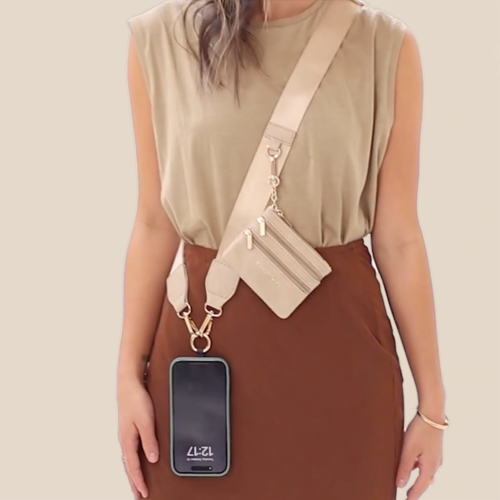 SaveTheGirls SaveTheGirls Clip & Go Strap with Pouch - Neutral Collection