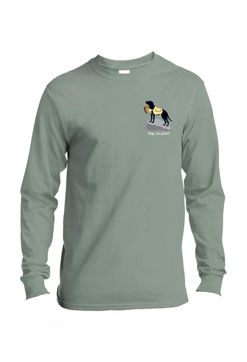 Long Sleeve T-shirt: Never Hike Alone Dog is Good